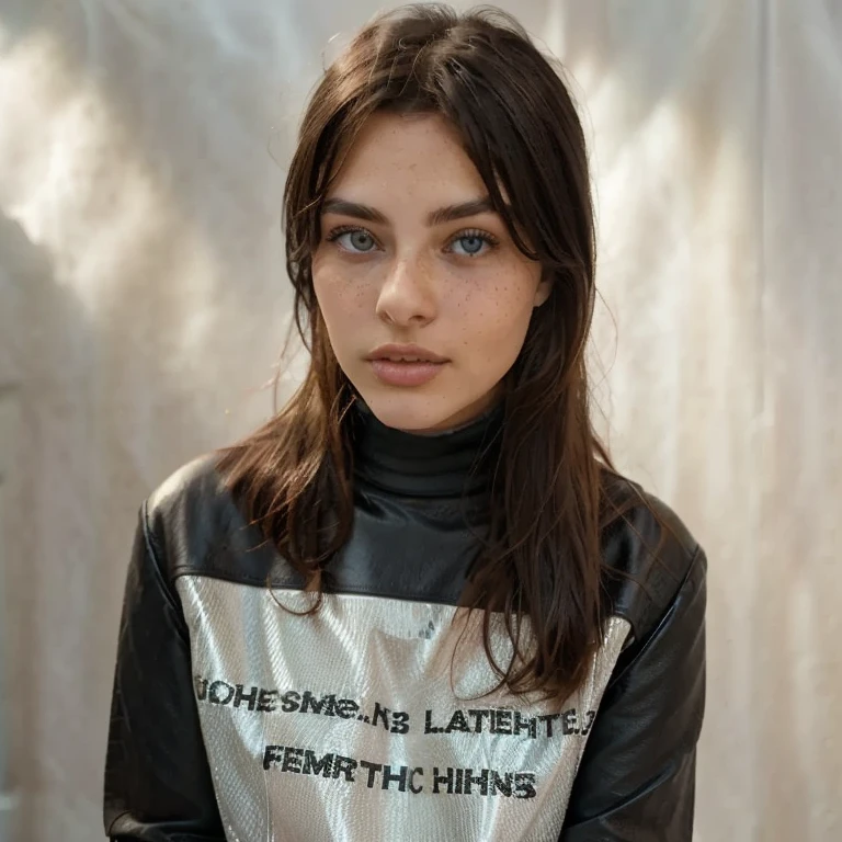 Create an organized army of men and women in black turtleneck sweatshirts doing the fascist salute