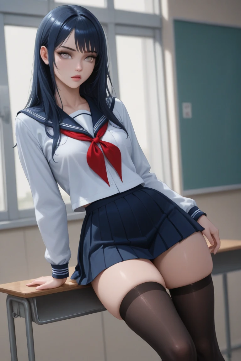 suzunehorikita, suzune horikita, black hair, braid, long hair, (purple eyes:1.1),
BREAK advanced nurturing high , black thighhighs, blazer, bow, bowtie, buttons, jacket, long sleeves, pleated skirt, , thighhighs, white skirt, zettai ryouiki, (red blazer:1.5),
BREAK looking at viewer, full body,
BREAK indoors, classroom,school,soft lights,
BREAK (masterpiece:1.2), best quality, high resolution, unity 8k wallpaper, (illustration:0.8), (beautiful detailed eyes:1.6), extremely detailed face, perfect lighting, extremely detailed CG, (perfect hands, perfect anatomy),sitting on table, cross legs,leg on leg,from above,