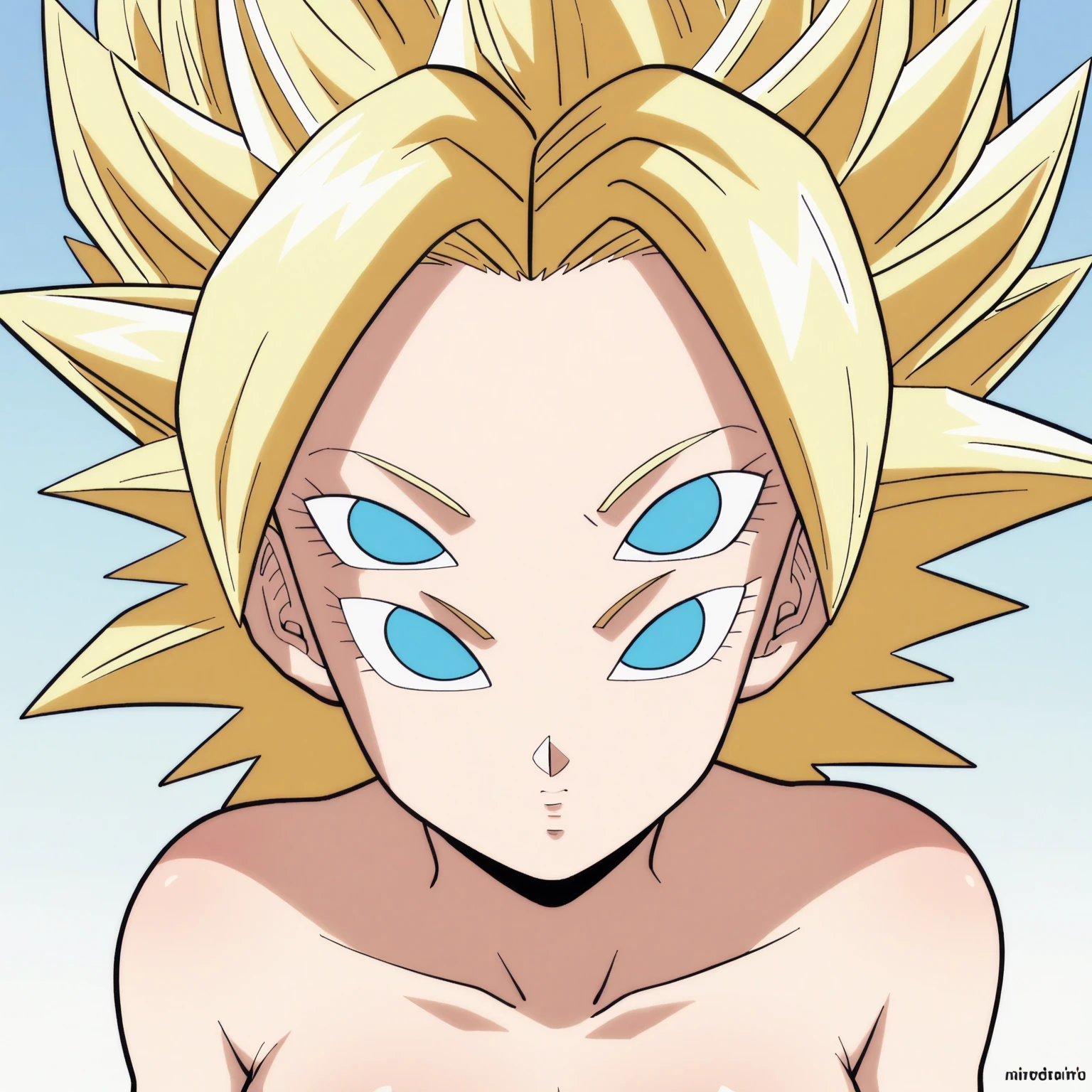 1 solo girl, Caulifla, nude, perfect eyes, big breats, tanned skin, tanlines, milf
