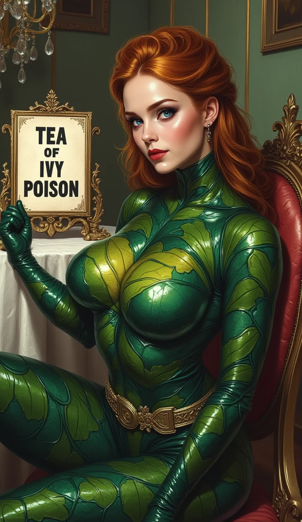 very giant round breasts, beautiful superhero fighting plant monster, poison ivy, struggling  , vines, tangles, transforming into (Queen opala plant woman), stuck, trapped, tight clothing, daylight, pulled into ground,