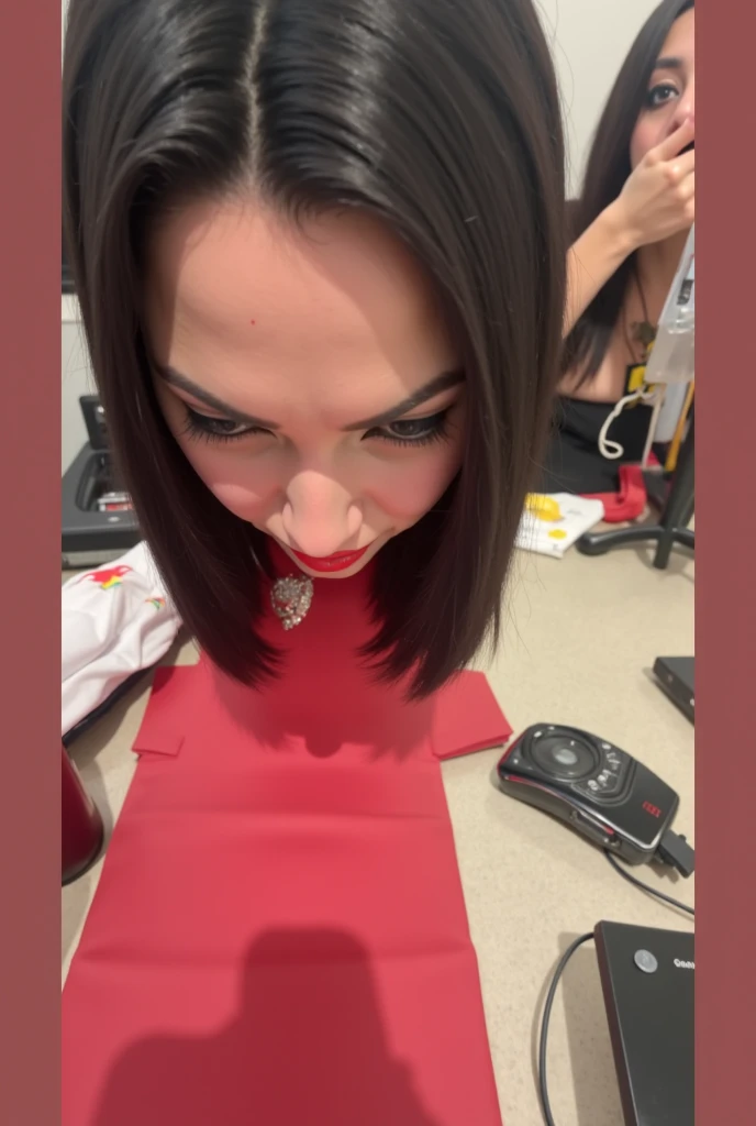 Horty, in her room, angry, , looking at the camera , , ,nude, deepthroat pov, dick in mouth, blowjob , , exhaust, crying , tears, hands on her head, headgrab