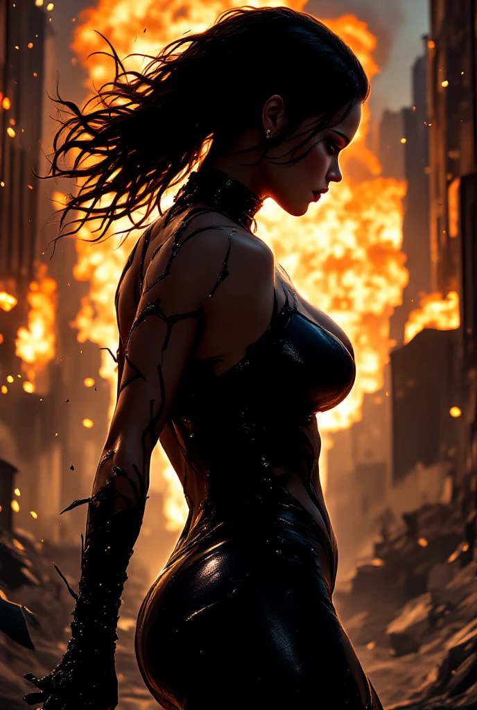 Goddess Hela on her throne in hell, hela the goddess, hell, burning hell, the underworld