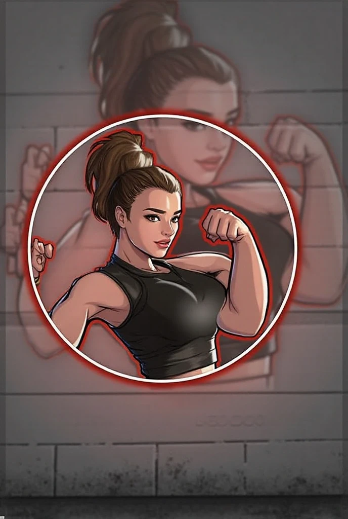 "Design a captivating logo for a gaming gym showcasing a girl working out with a xbox controller", monochrome, isometric