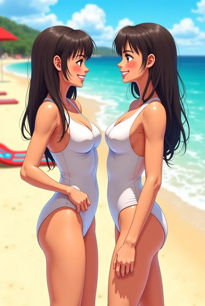 Nami and Nico Robin, nue, big breasts