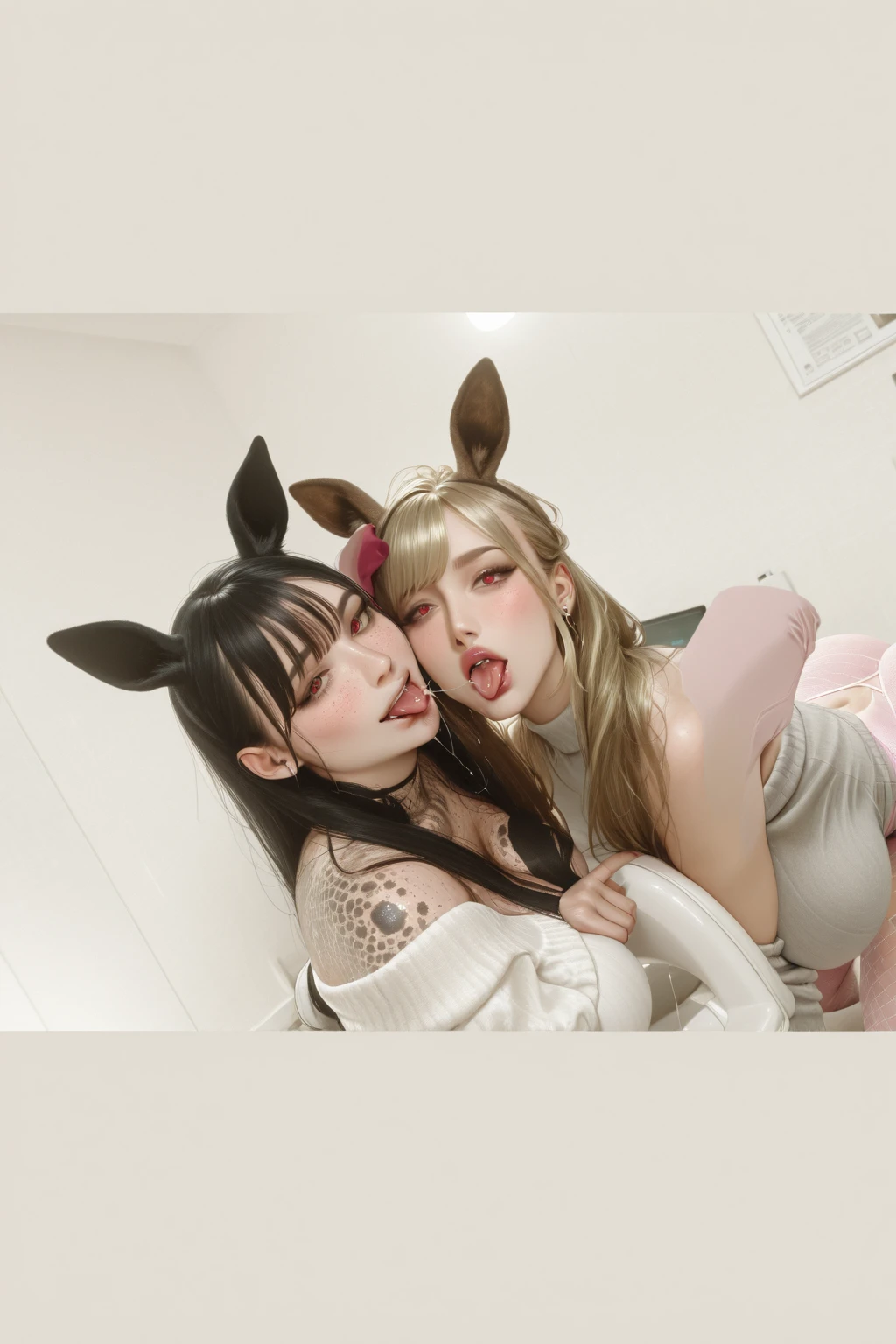 (best quality:1.2), masterpiece, Realistic, Ultra-high resolution,((a beautiful Japanese idol woman:1.2)), (Gaunt:1.3), (((Very flat chest:1.4))), ((Baby Face)), (sweaty armpit:1.3), ((Armpits are wet and shiny with sweat)), She has skin that sweats easily Soaking wet, Sweaty, I can see my pores, (An expression that looks like dirt), topless, (rabbit ears, black rabbit ears, fake rabbit ears, pantyhose, black pantyhose, bowtie, wrist cuffs:1.3), black leotard, (torture chamber, prison:1.5) ,
(bdsm, bed ,bondage, bound:1.2), (raise up arms:1.3), (bound arms, bound legs, bound wrists, breast bondage:1.2), (spread legs,frogtie,bound thighs:1.5), (lying, on back:1.5) ,cowboy shot