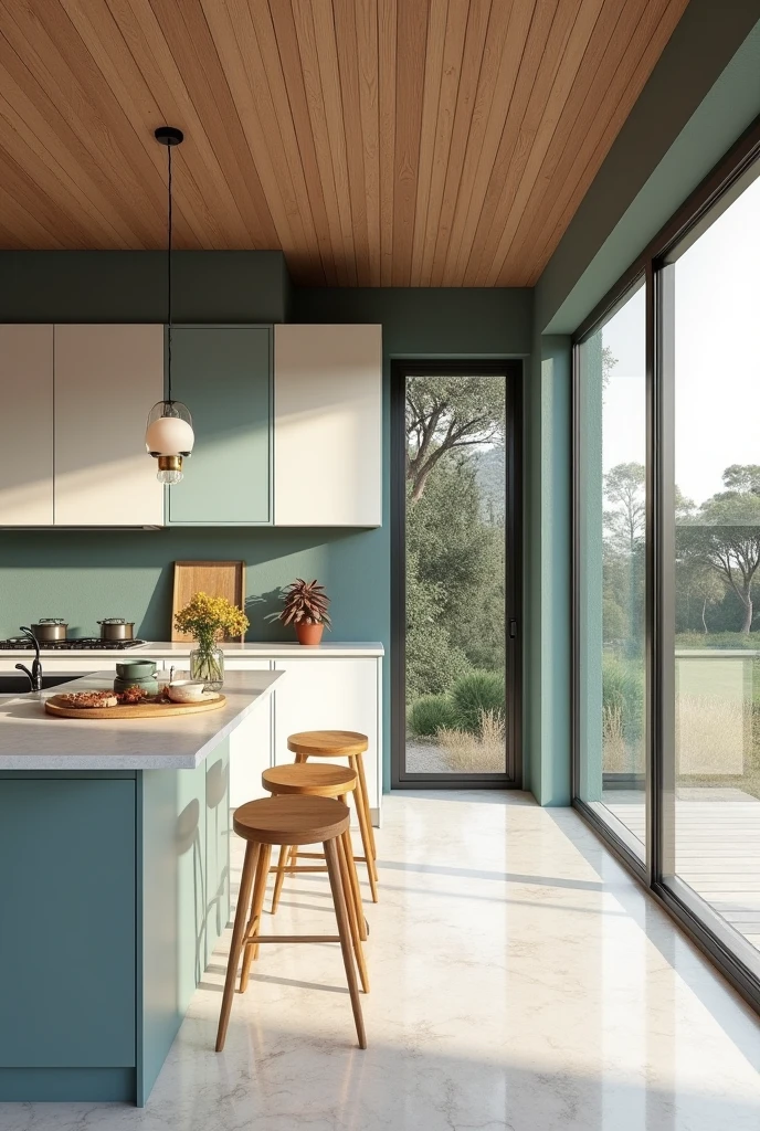 Horizontal Window In Kitchen kitchen with a horizontal window above the cabinets and a large ...