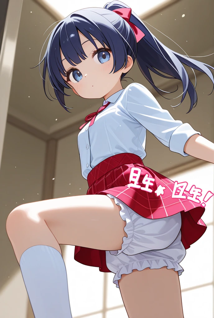 tmasterpiece,1 age girl,ultraclear,high high quality,独奏,Girls' high school students,short sleeve T-shirts, short skirt,Dance studio,fart,fart a lot,Very shy,The stench is pervasive,Butt to the camera