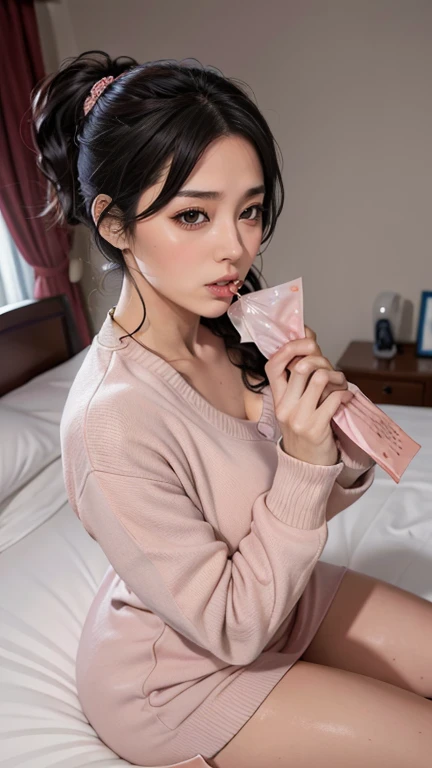 NSFW:0.7、black hair、girl with different atmosphere、Extra berry short hair with bangs、Sleeping habits、((girl wearing headphones))、front open pajamas、((Lingerie with printed patterns))、(((Sleepy girl)))、(wearing different pajamas)、Boyish 19 years old、lively、(((lying))),((Very small panties are visible))、I can see the bra、She wears long pants、((clothes are in disarray))、(((Poor sleeping phase)))、Pajamas are unbuttoned、Correct number of limbs、I took off my pants、((delicate pictures)),(Detailed RAW photos of girls), (muste piece:1.25), (best quality:1.6), (ultra high resolution:1.5), (It's photorealistic:1.75), 8K resolution,:1.6), Canon EOS R5, 50mm, disorganized, Super detailed,cinematic lighting、