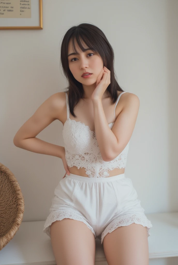 (Highest quality),8k,(masterpiece:1.3),(1 Girl:1.3),Perfect figureの美しい女性:1.4, (Layered Hairstyles, Big Breasts:1.33), ((Viewer Display)), (Big smile:1.1)，Realistic,High resolution,Highly detailed face and skin texture, Realistic faces, Original photo, ((Beautiful Face:1.5)) ,Cute Korean Girl, K-POPアイドル，Perfect figure,Skin whitening, Shiny skin, ((Tight waist:1.4)), (Small Ass), (very slim and muscular body:1.2), ((Highly detailed face)),Attention to detail,double eyelid,Eyeshadow Enhancement,Attention to detail,Professional Lighting,Cinema Lighting, (Sharpen the focus), (((Sexy Style))), ((White lace bra with exposed nipples)),((From white lace thong、Camel toe and pubic hair exposed)), ((Vibrancyのある,Active,Vibrancy)),  ((Exposing your thighs)), (erotic:1.6), on the road