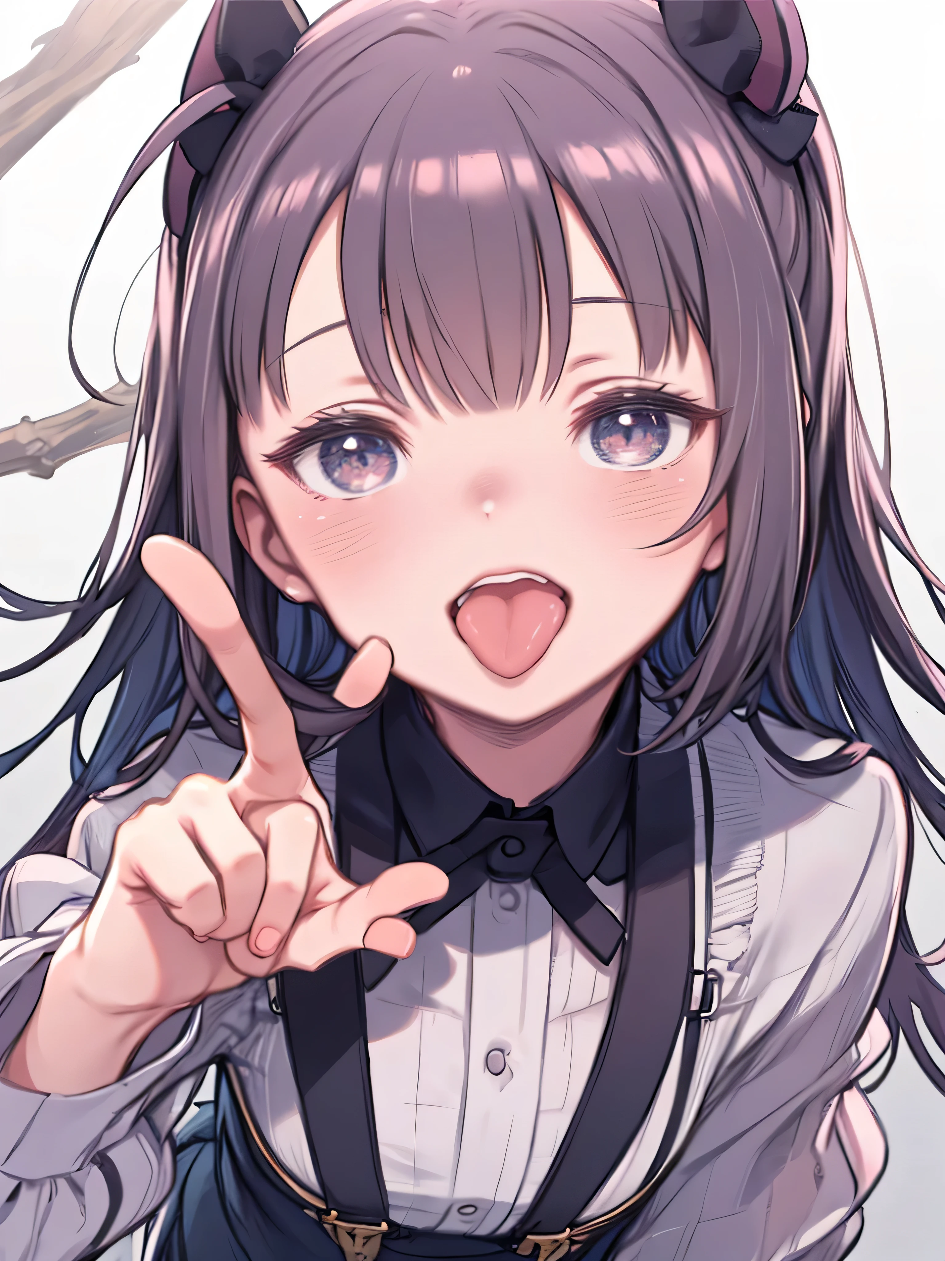 (masterpiece, high quality, high resolution, absurd, super detailed, 8k),Girl, (Inward facing V sign)、(exact number of fingers)、upper body、smiley face, grinning