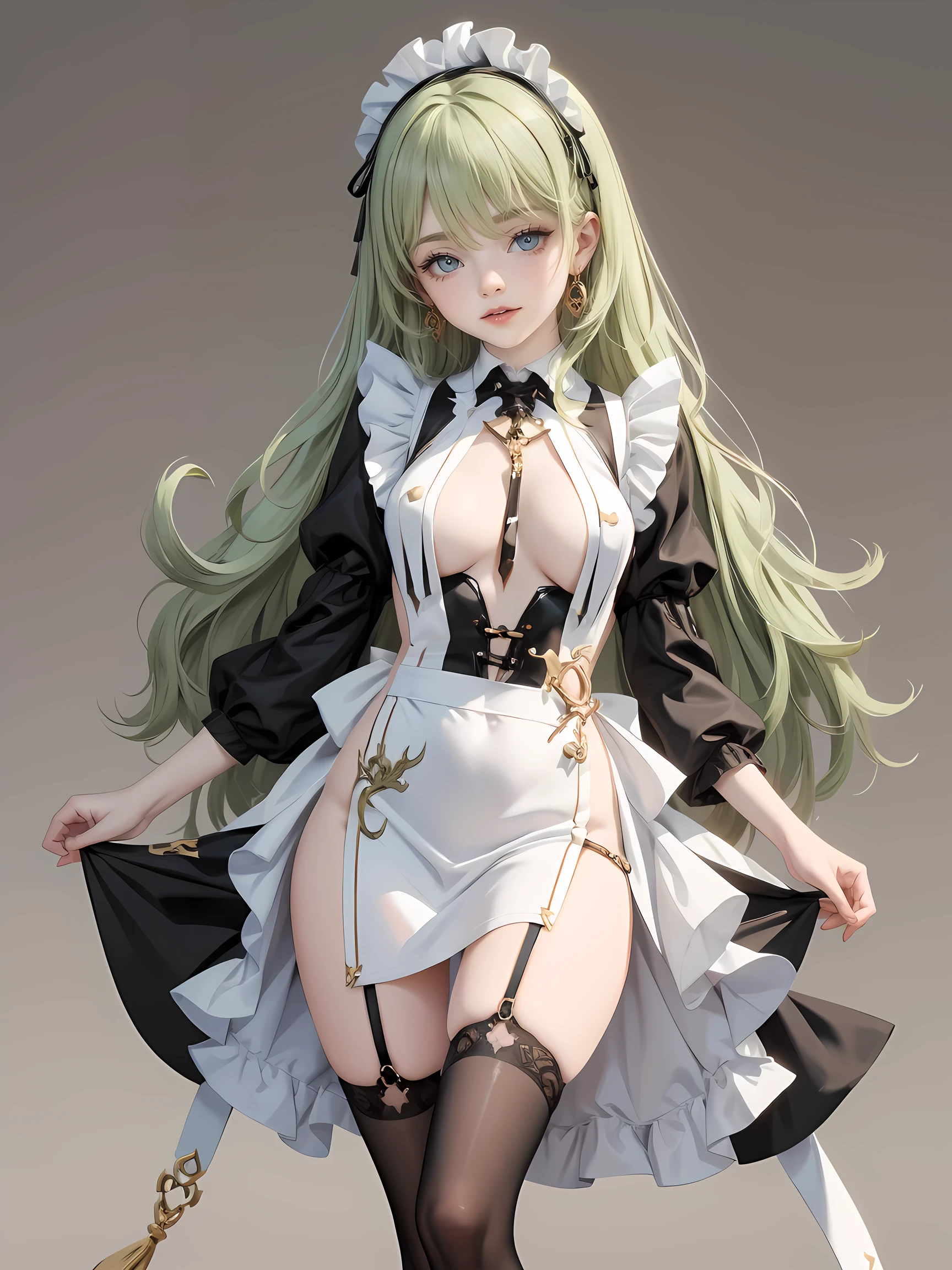 (​masterpiece), (top-quality), (The ultra-detailed), (full body Esbian:1.2), {low angles}, simple background, 1 girl in, solo, The upper part of the body, long curly hair, Songsuits, Pompadour skirt, Slim and beautiful vest, Lace Shirt, Bubble Sleeve, pasties, bow ribbon, Plaid, Green hair, headphones, long, Standing microphone, (beautifull detailed face), (beatiful detailed eyes), {{Lift the skirt yourself}}, {{{crisp lace panties}}}, {{{Panties look good}}}, {{Sheer panties}}, {{{Pants that dig into the crotch}}}, {{{Distinctｵﾏﾝｺ}}}, cameltoe, {{ｵﾏﾝｺI can see it}}