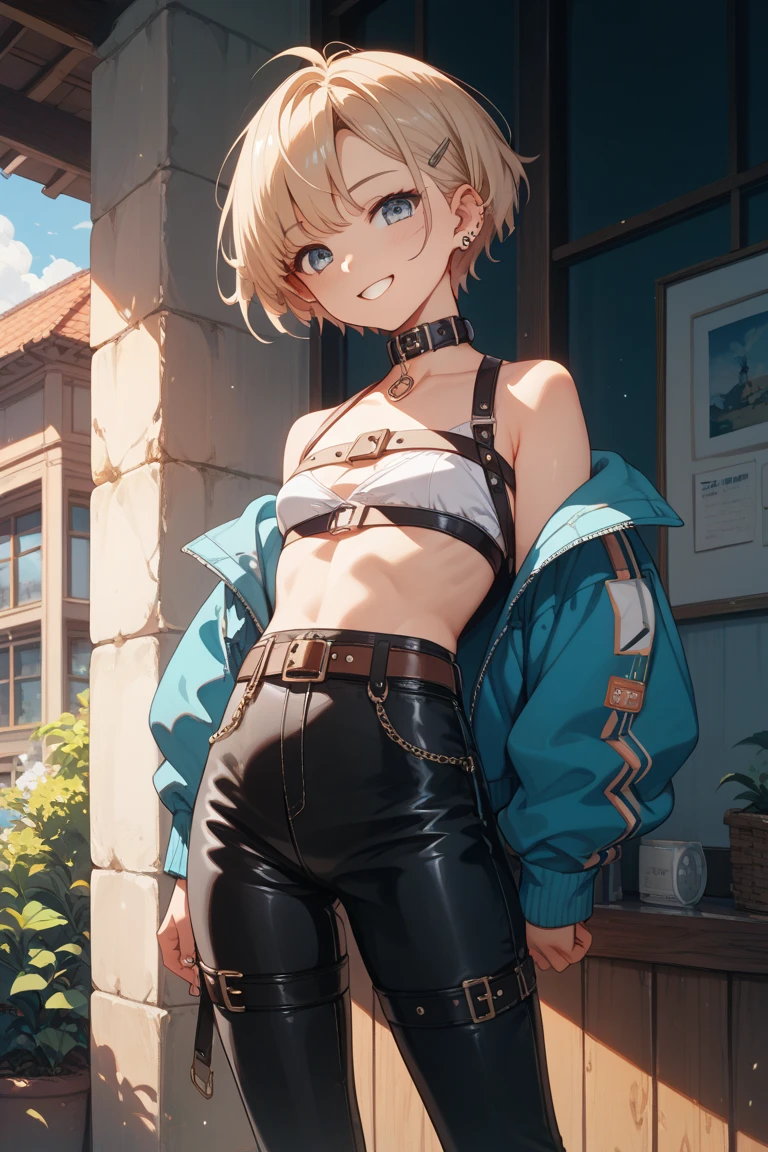 Girl, {Loli}, flat chest, messy short hair, tattered clothes, dirty, poor