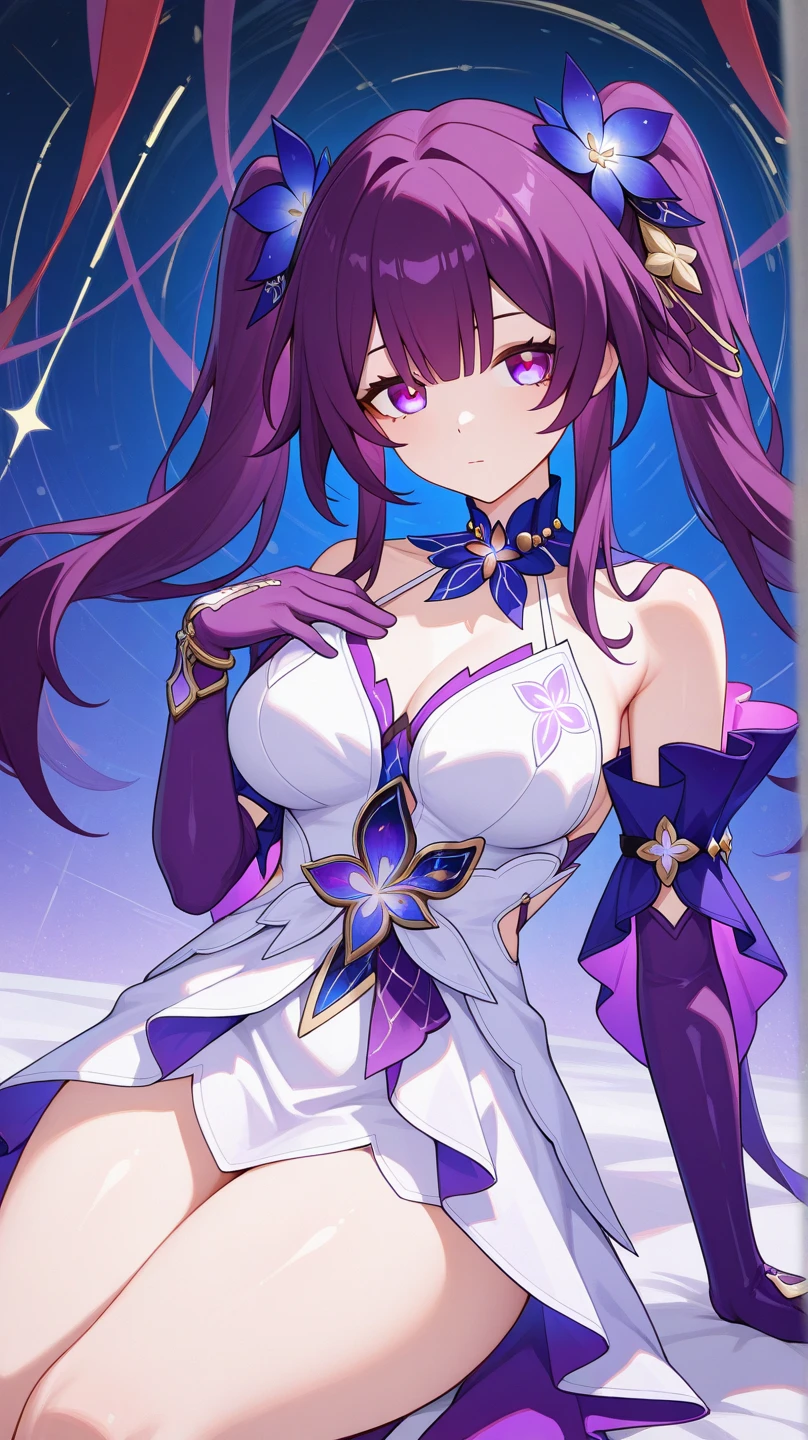 anime style; 3d; glitter; ametrine stone goddess