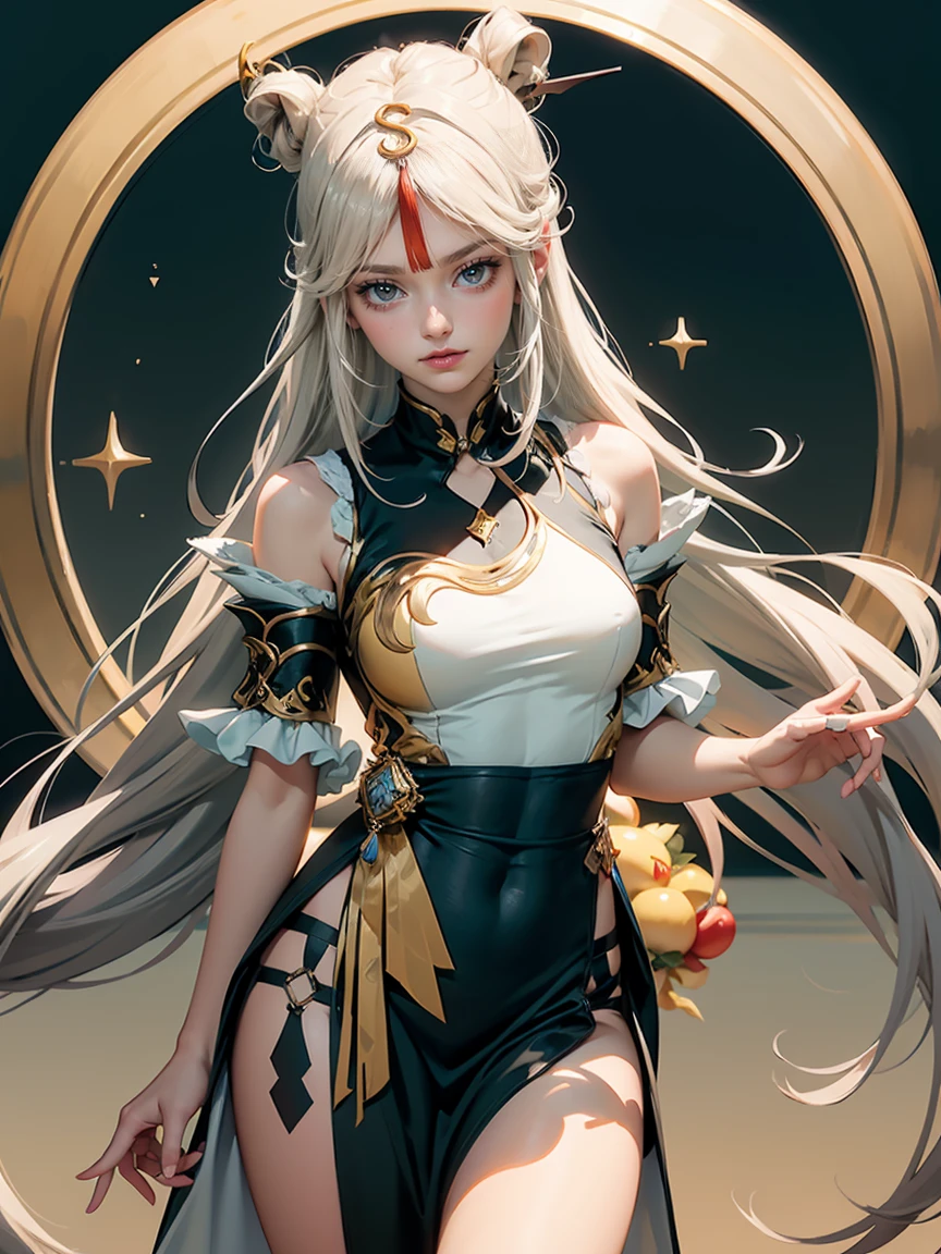 Korean, masterpiece, best quality, high quality, extremely detailed CG unity 8k wallpaper, (realistic, Photo real: 1.3), (RAW photo: 1.2), woman body set medium breasts, exposed breasts, full and natural breasts, full breasts, tender skin tone, straight buttocks, tights, tight short skirt, tight miniskirt, surreal, 8K, original photo, film grain, super high resolution, super detail, tall, very clear face, slender long legs, a pair of snow-white slender beautiful legs, like ivory carved jade legs, perfect proportion and length, stunning face, melon seed face, qiong nose cherry lips, eyebrows picturesque, amorous, charming, slender and slender waist, super detailed rendering