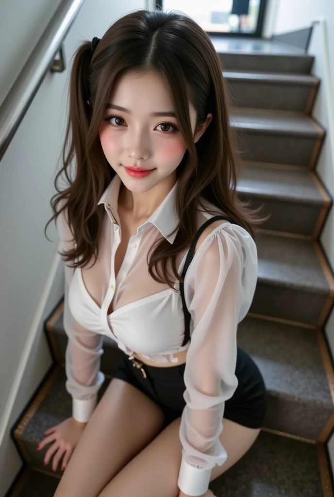 Top image quality、hight resolution、A detailed face、Beautiful Women in Perfect Style、affectionate smile、long skirt、flered skirt、tight skirts、pleatedskirt、Trench skirt、big breasts thin waist、slim legs