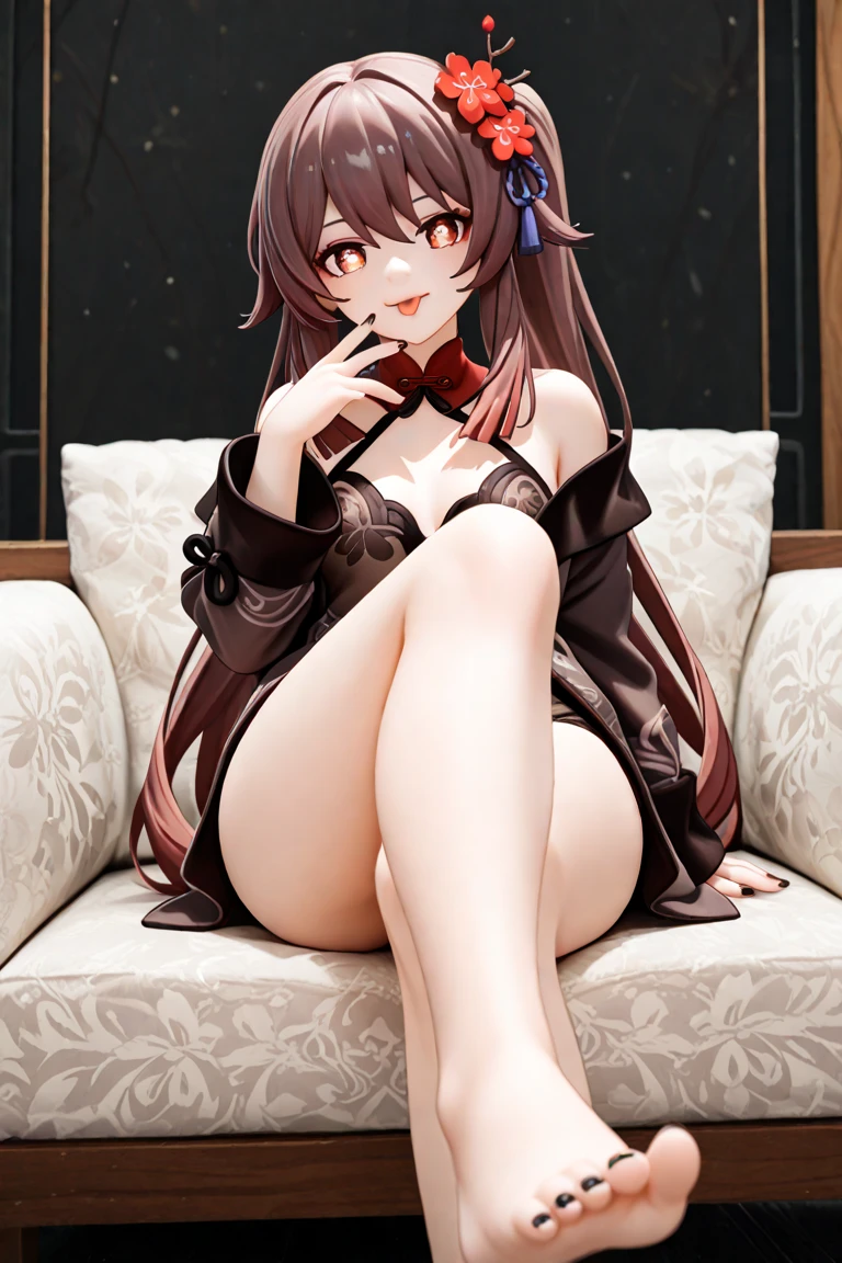 16k, young woman, naked, showing off her crotch, nipples, (pussy: 1.2), (detailed depiction of pussy: 1.2), large breasts, (sitting spread legs: 1.2), sitting on a leather sofa, face of orgasm, blush