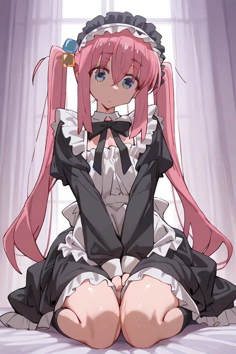 Girls with pink hair, long double-tailed hairstyle, ((small pink bushy eyebrows)), wearing ta clothing, marked vagina, loli(Zankuro) drawing style by zankuro artist, Zancro style, image uploaded to R34, taciturn face , drawing in a notebook while they penetrate her from behind, ((male pov, 1 male grabbing her pussy lips((