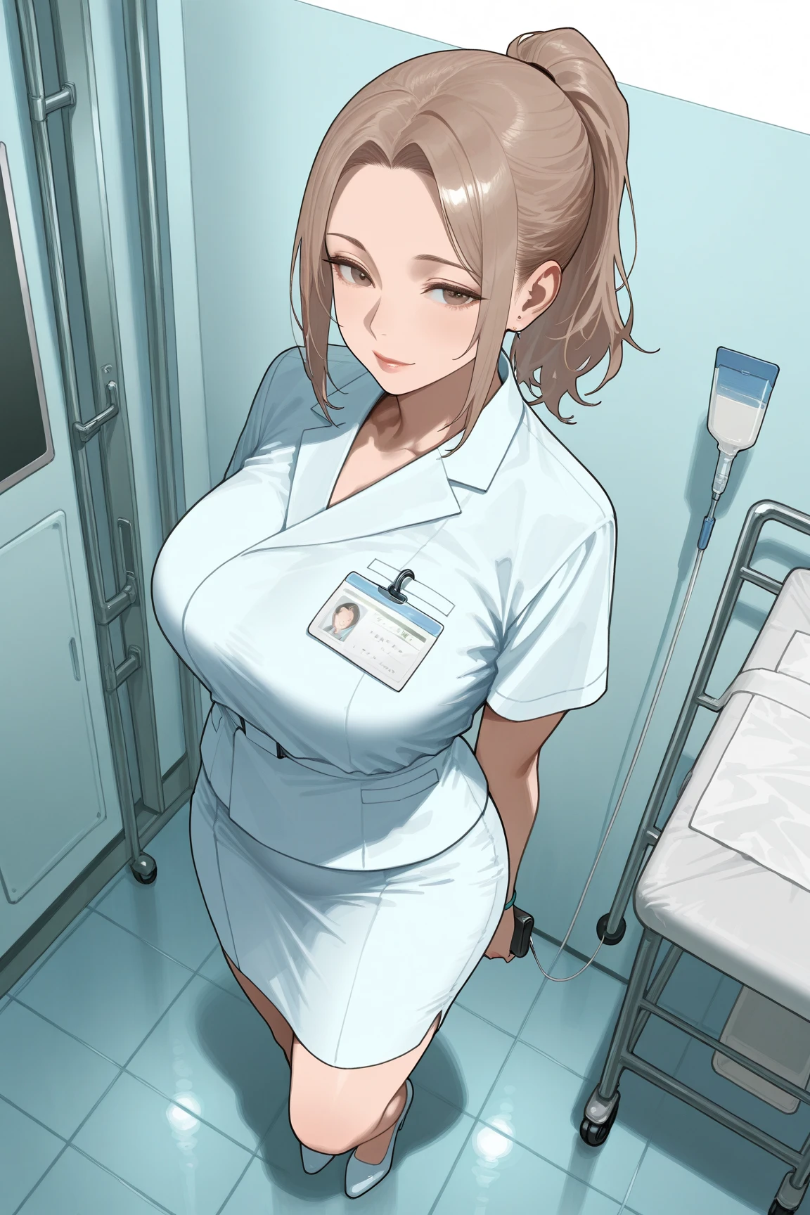 nurse uniform,hospital, latex nurse suit,nurses,busty,elbow gloves,labcoat,white hair woman,white eyes , gigantic ,medical instruments,asian nurse,two nurses,speculum,examination room,oversize ,big ass ,strap on, lay on table ,legs spreaded,giving birth,gyno chair , dentist,Milf,latex,grey uniform