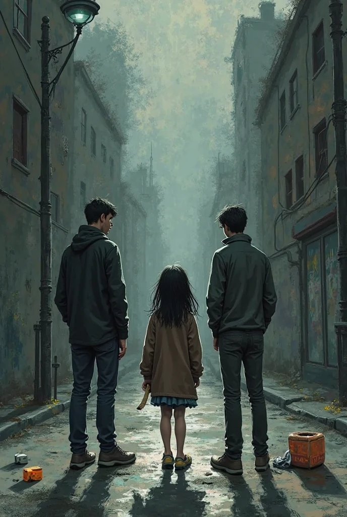 a boy standing in front of his girlfriend they just got breakup very sad view girl is going with another boy 