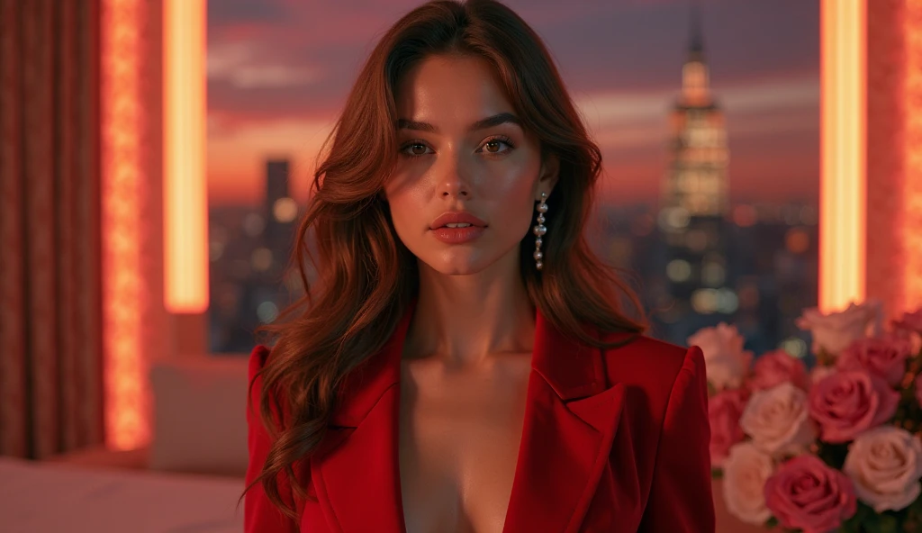 Make the red clothes disappear, enhancing the details that are now barely visible under the clothes
