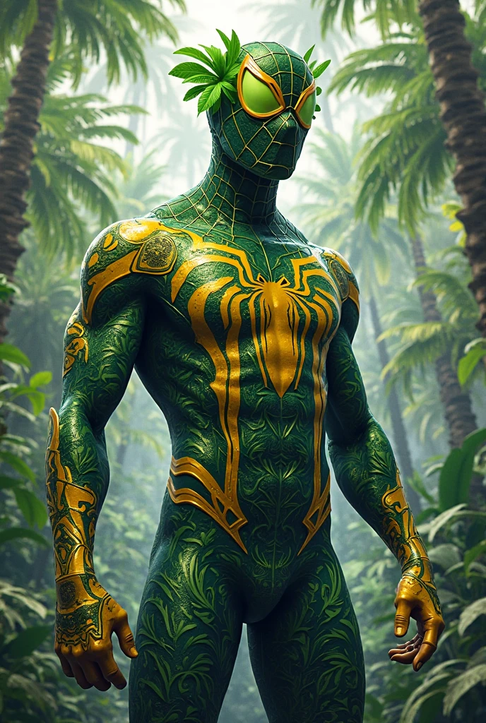 Rastafarian spider man with red yellow and green outfit