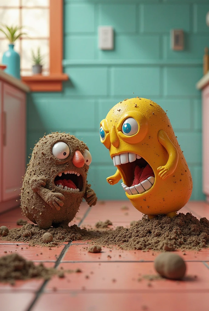 Funny looking dirt around a cloaths afraid of a washing capsule - SeaArt AI