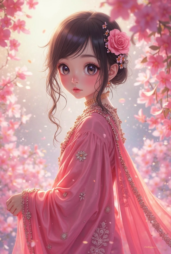 illustration: 1.3), （paper art: 1.4） a 3D render, , (cute female child:1.3), (Representative work plum blossoms:1.2)(Masterpiece snow:1.2) , Colorful, Best quality, Detailed details, Masterpiece, offcial art, movie light effect, 4K, Chiaroscuro , Flash