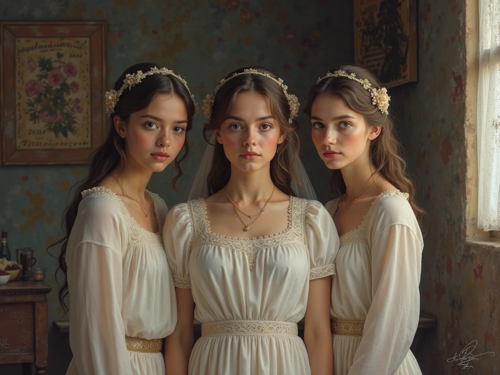 A harem of young and beautiful biblical women, whole body, Virgin Mary, Mary Magdalene, Malta, Yves, Salome