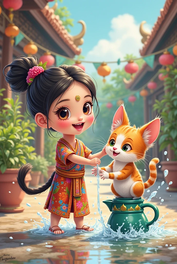 Give me cat celebrating onam