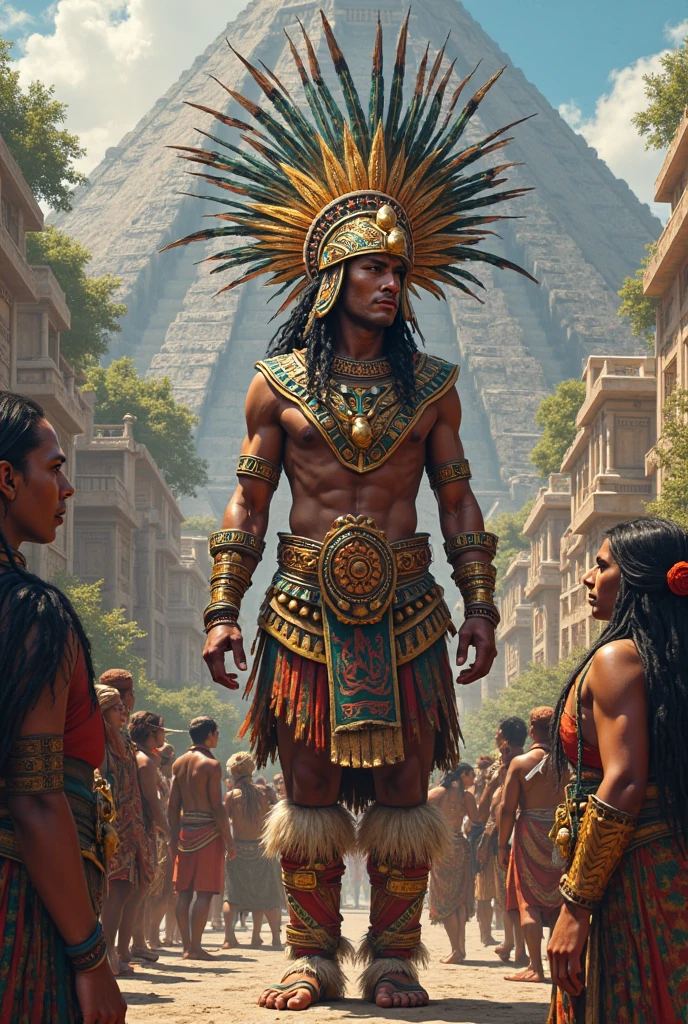 Tecun uman watching the aliens disguised as Mayans