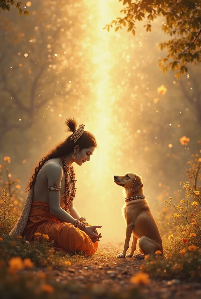 Shree Krishna helping a dog in 4K