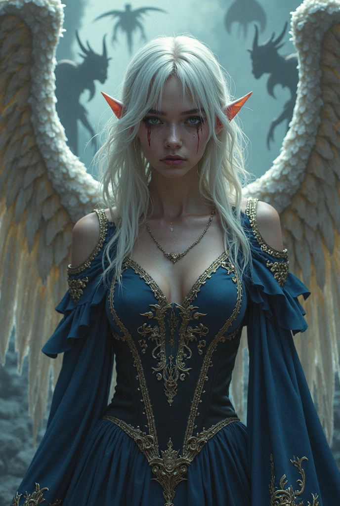 (Numerous award-winning masterpiece, with incredible detail, textures and maximum detail), (hyper realistic:1.4), (Full body image:1.9), (upper body up:0.3), (best quality real texture skin), (five perfect and beautiful fingers:1.8), (Anatomically perfect and beautiful style:1.9), (succubus:1.8), (bewitching smile on the corner of your mouth:1.7), tongue licking, (finely detailed true circle Symmetrical eyes), (finely Detailed and beautiful face:1.8), (Image of aesthetic and decadent atmosphere:1.6), (medieval world:1.6), (fair but beautiful skin and face:1.8), (Black bat wings behind the shoulders:1.6), (A thin tail with an arrowhead-like spade-shaped tip that grows from the buttocks:1.3), (wearing decadent and delicately crafted accessories:1.8), (elegant and finely carved medieval rooms and furniture:1.8), (Mysterious eyes of bioluminescent seduction:1.7), (Depraved Beauty:1.6), (The sexy and luxurious costume that covers the whole body is delicately made:1.8), (elegant and luxuriously crafted accessories:1.8), (Too much exposed skin:1.5), (Strong moonlight coming in from outside:1.7), ((dramatic photo)), ((cinematic light)), (Full body image:1.9), (looks up), (looking down), (Sensual and seductive pose:1.6), (smoke effects and bewitching light:1.4), beautiful white hair, beautiful silver hair, beautiful blonde hair, pink hair, Wind Effects, (Pheromones floating around:1.3), Ruins of an old castle, Royal Underground Tombs, (dilapidated medieval world mansion:1.6), ((Dark nights, full moon nights, new moon nights)), epic realistic, faded, ((neutral colors)), art, (hdr:1.5), (muted colors:1.2), hyper detailed, (art station:1.5), cinematic, warm lights, light effect, dramatic light, (intricate details:1.1), complex background, (Greg rutkowski:0.8), (teal and orange:0.4),short hair