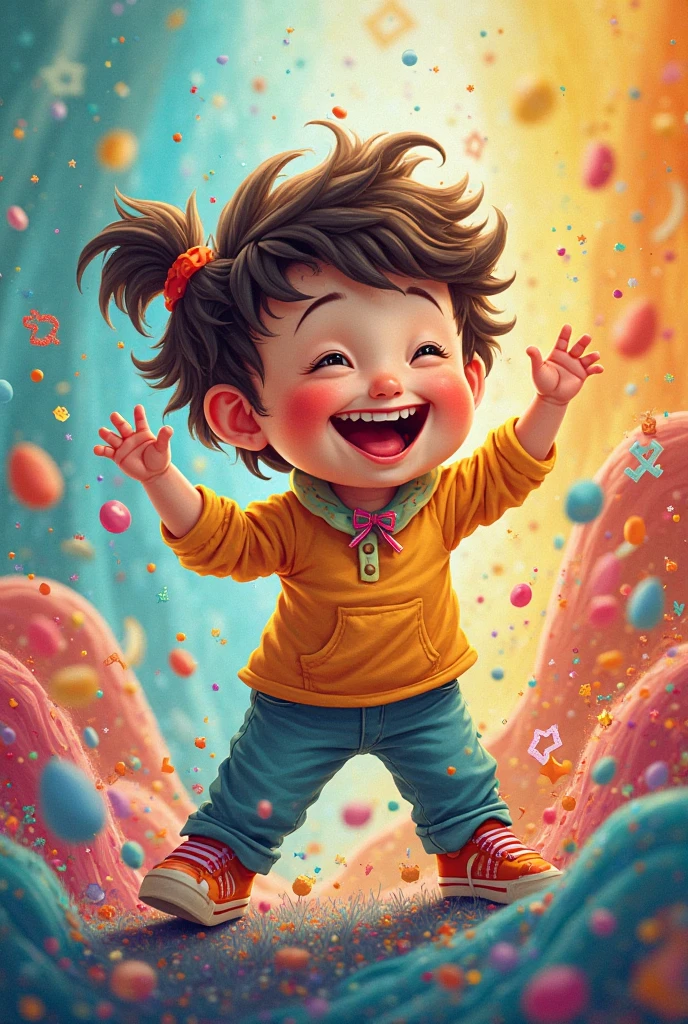 To create a father is a child in a ball of paint