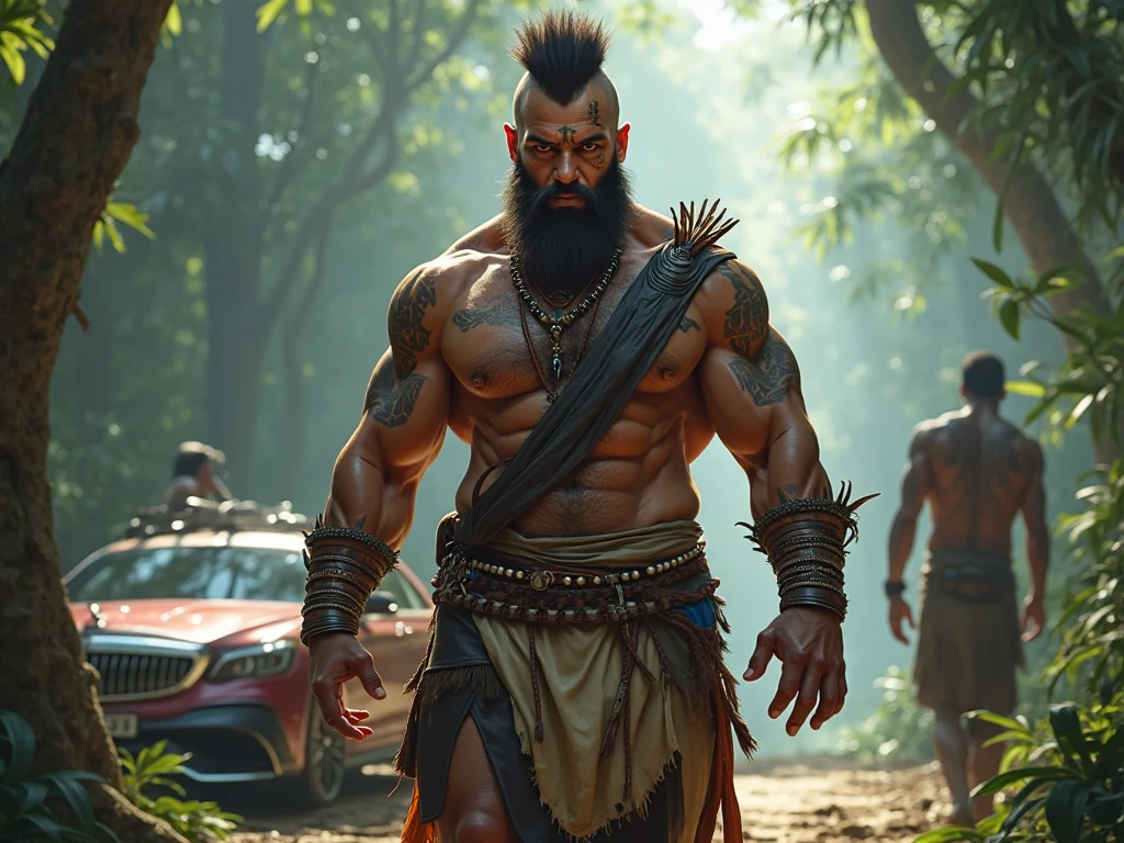 strong muscular Indian man, street angry, backpack, epic realistic, photo, faded, complex stuff around, intricate background, soaking wet, neutral colors, ((((hdr)))), ((((muted colors)))), intricate scene, artstation, intricate details, vignette