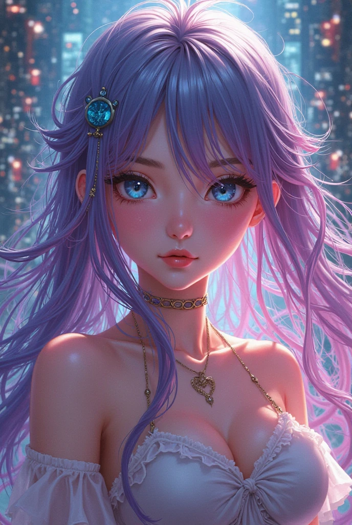 masterpiece, Highest quality, Attention to detail, Concept Art, (Japanese Manga:0.55), (Browsing Caution:0.55), Big Breasts, Flat stomach, , Short and small, Baby Face,Glowing Skin, Light Skin,Skin glows,Purple eyes,Bright colors,colorful,(((liquid paint hair:1.1))), Upper body strapless bra,Showing your belly button，Wear a T-back on the lower body, (((Bright colors))),,Skin glows,Purple eyes,Bright colors,colorful,(((liquid paint hair:1.1))) ,(((neon Purple Hair | Neon pink hair | Neon blue hair | Neon Aqua Hair | Purple Hair | Purple Hair | Fluorescent blue hair | Amethyst Hair | Neon Hair | Bright pink hair :1.5))), ((Painted，Not affected by gravity,Thick and watery),(Paint splashes:1.3), (Shiny Hair: 1.3),