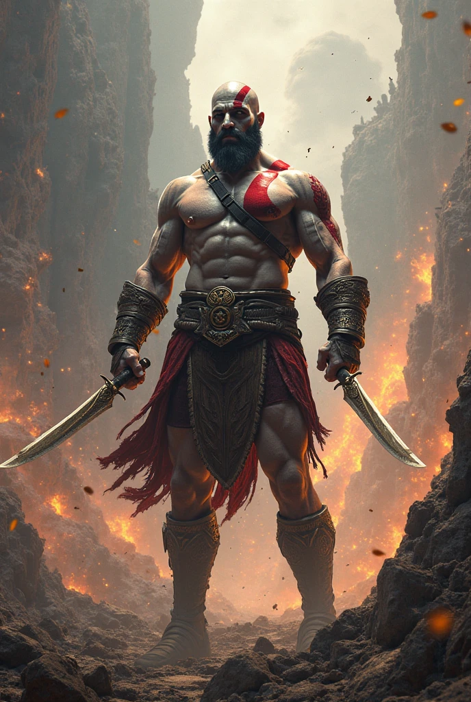 Kratos Blades of chaos wrapped around a sword 