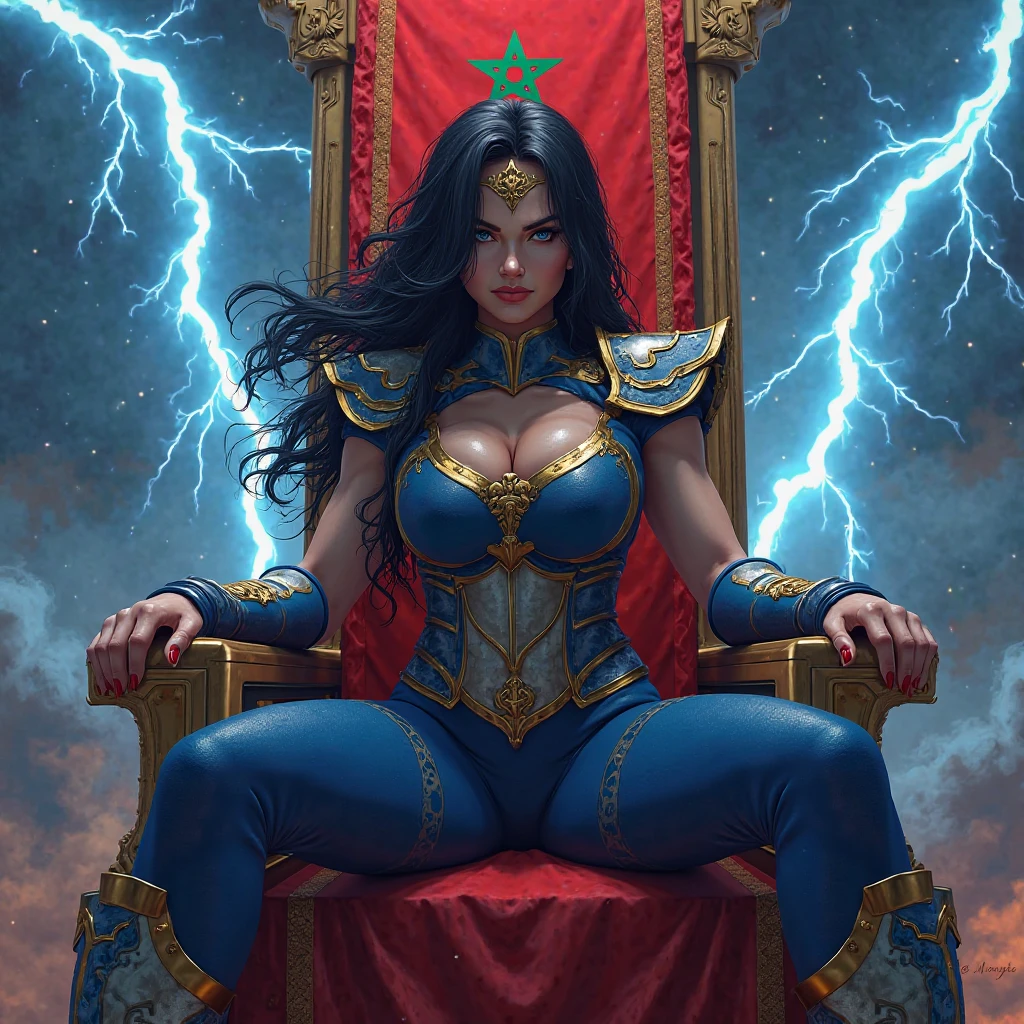(masterpiece, top quality, best quality, official art, beautiful and aesthetic:1.2), (1girl:1.3), dark blue hair in braid, extremely detailed, portrait, looking at viewer, solo, (full body:0.6), detailed background, close up, (cool science fiction space theme:1.1), ((((blue skin)))), extremely busty sorceress, charlatan, mysterious, casting spells in space, four arms, revealing white and gold robes, fingerless gloves, long gloves, glowing magical energy, blindfold, elaborate headdress, golden ceremonial headwear, sheer white fabric, elegant robes, skirts, streamers, cowl, cape, sandals, bracers, ((((gigantic breasts, cleavage, skindentation)))), slim waist, slim hips, long legs, athletic, SPACE, futuristic moon, (space exterior:1.1) background, dark mysterious lighting, shadows, magical atmosphere, dutch angle