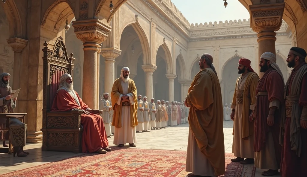 Ahmad Shah Abdali, the ruler of Afghanistan, is meeting a Sufi from Balochistan, Pir Puzrak, in his court in the 18th century.