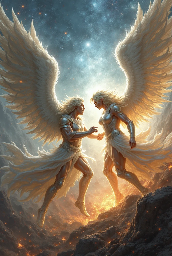 Create a 2 male person who is capable of achieving many things with unimaginable superpowers capable of traveling through space and time, white skin, 1 meter tall..80 meters of flying capacity, You can travel between planets and can give peace to all kinds of civilizations that have lived for millions of years crossing the galaxy. You can create that.