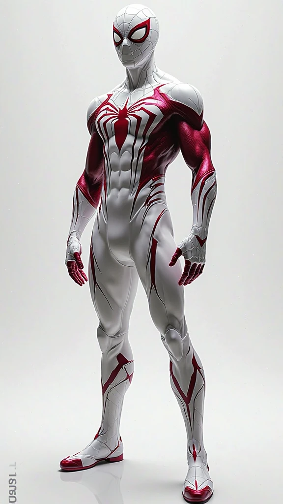ultra realistic White Spiderman with new suit design. --auto