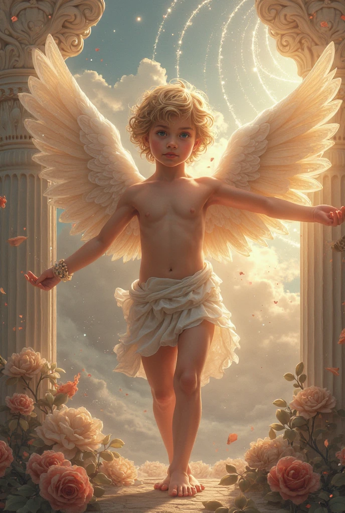 create an angel baby with lines and no gender please