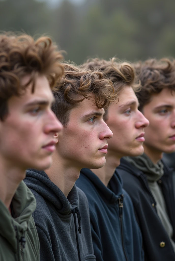 group of  boys  jerking off in a circle