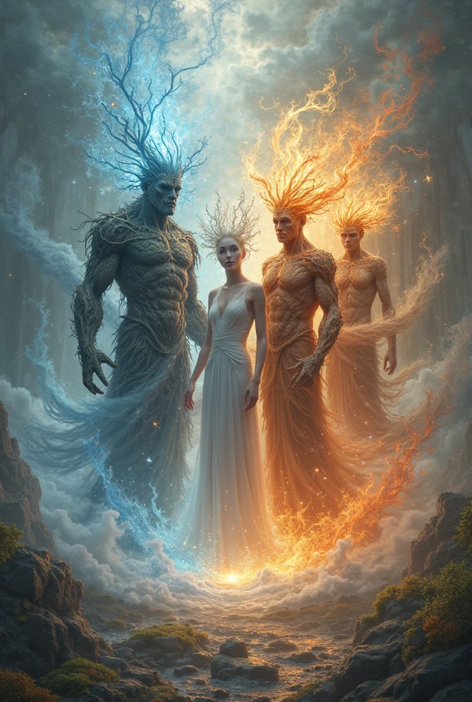 Imagine a water god, a god of fire, a goddess of the earth and another of the air