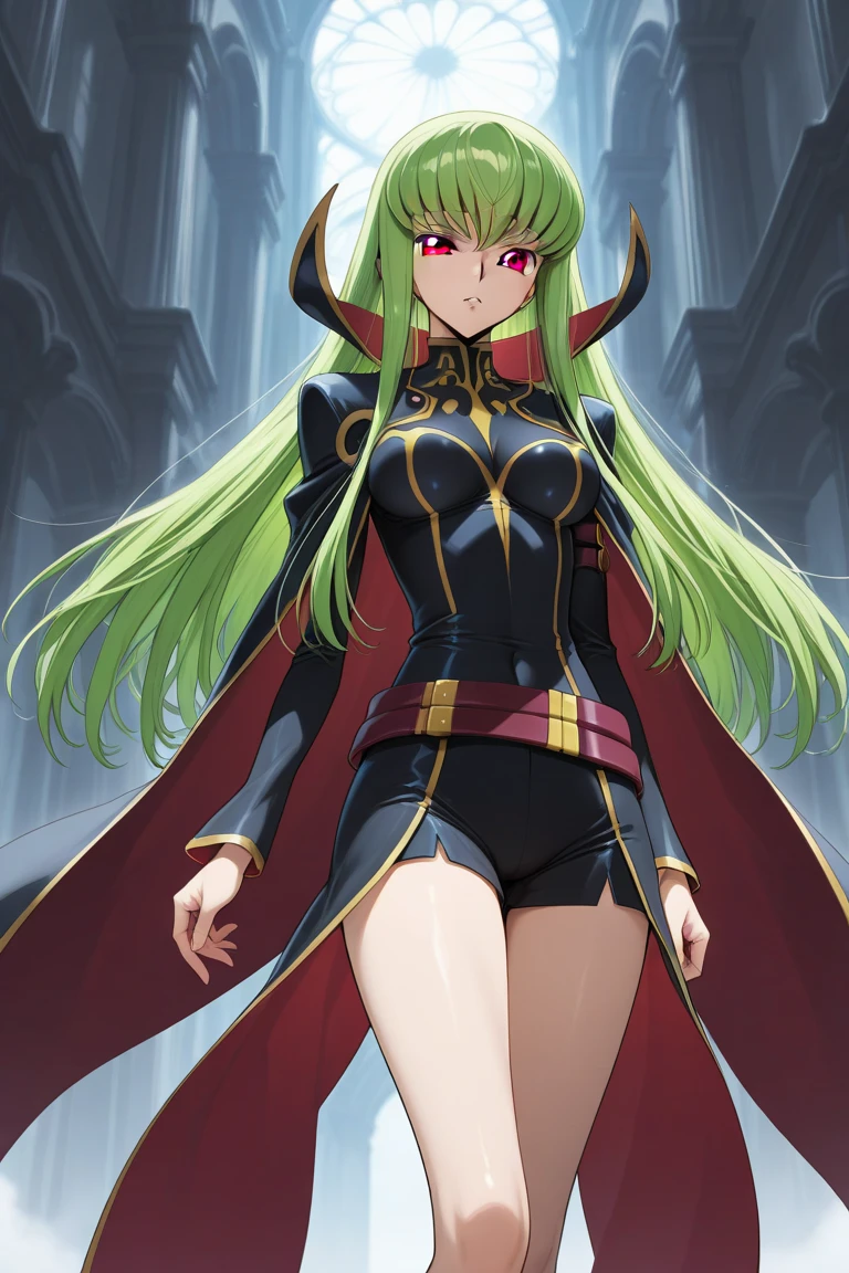 ((full body photo)), Princess Zelda in hybrid maid costume and Mega Man-X+ (black: 10.0), XL bust, very tight clothes on her body, she is exhibitionist, she is in a hotel all broken with the bed totally covered in blood, she has green hair, blue eyes, she is looking at the viewer with a macabre smile on her face, she's holding an exorcism artifact in her right hand, Anime-style, Unreal Engine 5, Mortal Kombat, Masterpiece, (16k:1.5)