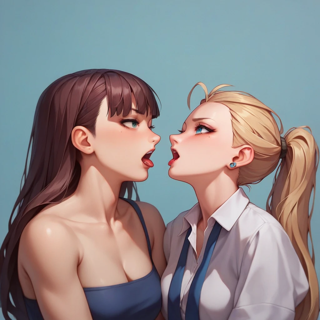 two girls sucking a penis