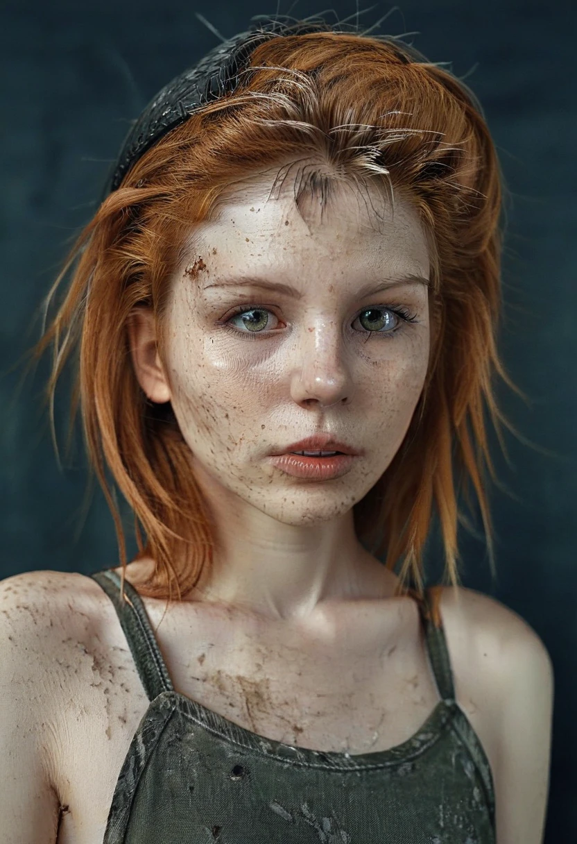 (zombie girl:1.3), tattered ruined clothes, dead rotting skin on the ...