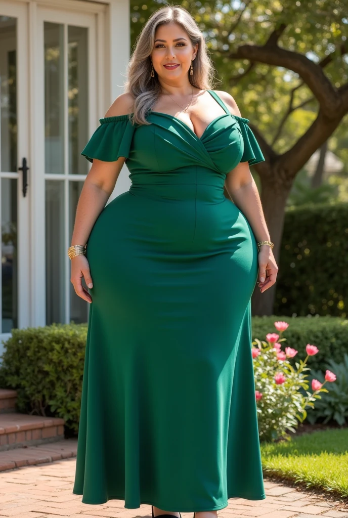 1 malay girl, modern plain hijab, shy, medium portrait, watery eyes, wearing dark green kebaya, ((big breasts)), black bokeh background, well-proportioned body,, chubby massive thighs, full body pose, wearing a necklace , wearing 10 bracelet , wearing a sneaker