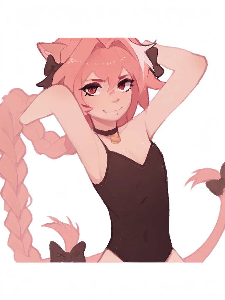 Eye strain,Oily,One girl,Facial blemishes,Black Nose,Disheveled Hair,Finger smiley face,Animal ears,Cat's Tail,Biting your lip,T-pose,Observe your audience,
beauty,Center-parted bangs,,Redhead,Very short,Half Up Hair,,Straight hair,,
break,
You are black,Oblique eye,Slender body,Topless Bikini Tan Skin,
break,
peach,High heel boots,
iris,masterpiece