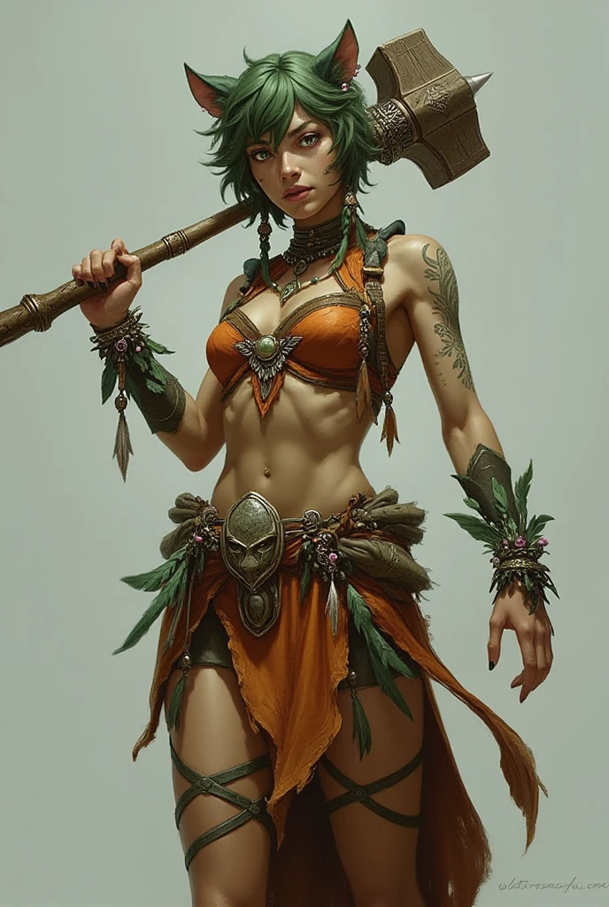 (1 beautiful girl,apothecary),Full body like,Stone Age,Primitive barbarian style,highly details eye, Stoic barbarians with visible pupils, (Leaf dress,Beautiful pharmacist),long leges,Skins,Primitive barbarian style,highly detailed eye、detailized face,Full body standing painting,white backgrounid,tmasterpiece,best qualtiy,Best resolution,8K