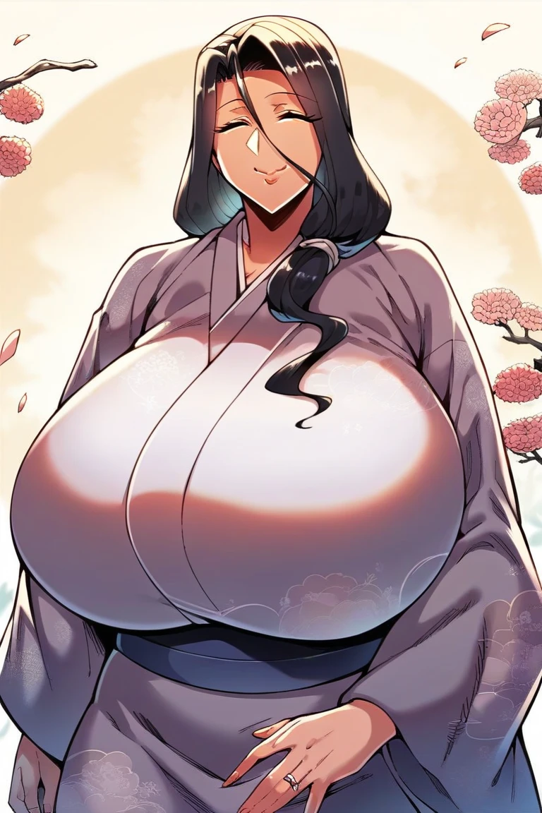 score_9, score_8_up, score_7_up, score_6_up, score_5_up, score_4_up, source_anime, cel shading, solo, (thicc kunoichi), Shinobi Shozoku, tunic, tabi socks, ninja cloak, arm guards, sash, black pony hair, big thick full lips, ((pouted lips)), ((mature woman)), milf, ((full body)), ((NSFW)), sexy, intimate, fallen in love, topless, sandals, (((huge breasts))), big nipples, wide hips, thick thighs, intricate details, detailed background, sharp focus, dynamic, expressive, Japanese shack